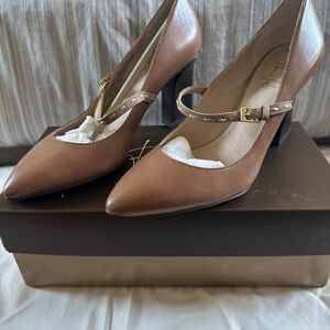 Franco Sarto - Leather Mary Janes - Taupe - 7.5 NIB